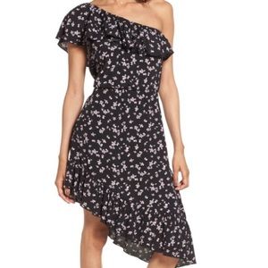 Leith one shoulder ruffle floral dress S